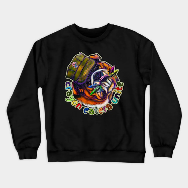 Semper Fi Marine Corps Crayon Eaters Unite, Full Color Newest Version Crewneck Sweatshirt by WildThingsTreasures34